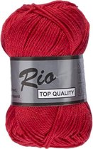 Lammy yarns Rio katoen garen - rood (043) - naald 3 a 3,5 mm - 1 bol