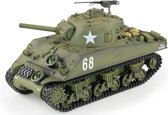 RC tank RC tank 23073 Heng Long 1/16 RC M4A3 Sherman green BB+IR in luxe houten kist