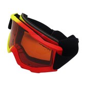 Apeirom Sculptora Ski-/Snowboardbril Unisex - TPU  Geel Rood Frame - Snowboardbril Unisex - Orange Layer Lens - UVA 400 - UVB - UVC  Bescherming - Hypo-Allergeen Afdichting