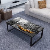 Salontafel Zwart (Incl dienblad) Glas - woonkamer tafel - decoratie tafel - salon tafel - wandtafel - Koffietafel