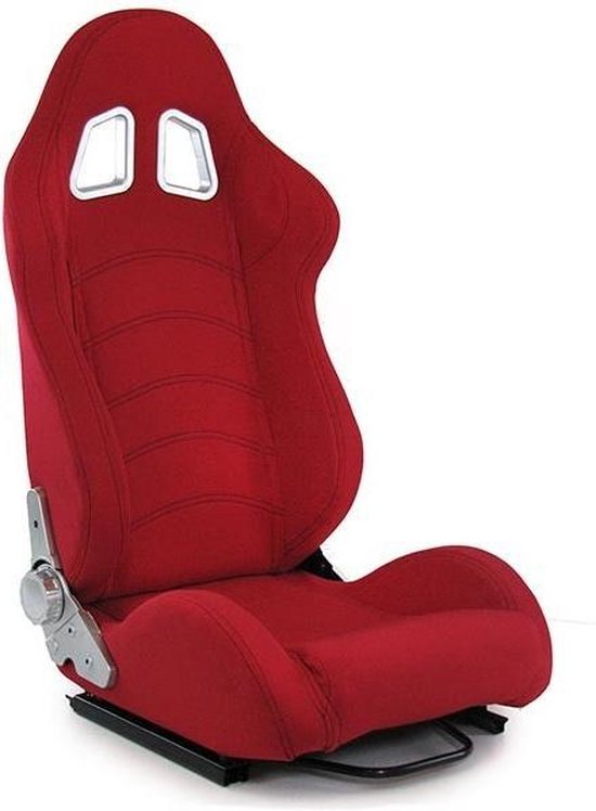 Sportstoel auto rood met rails gestoffeerd - autostoel | bol