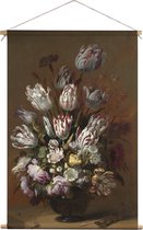 Stilleven met bloemen | Hans Bollongier  | oude meesters | Textieldoek | Textielposter | Wanddecoratie | 45CM x 67,5CM” | Schilderij