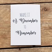 Raamsticker zwart kerstmis voor op het raam  te plakken kerst decoratie versiering tekst sticker Make it a december to remember Raamdecoratie winter | Kerstversiering | Sneeuw | Ra