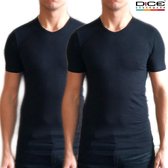 Dice Underwear 2-pack heren T-shirt V-hals zwart maat XL