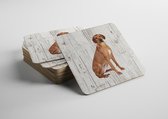 Hond Rhodesian Ridgeback | Houten Onderzetters 6 Stuks