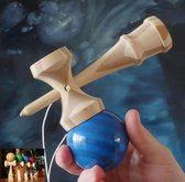 Uniek Gestreepte Bamboe Kendama Blauw