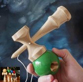 Uniek Gestreepte Bamboe Kendama Groen