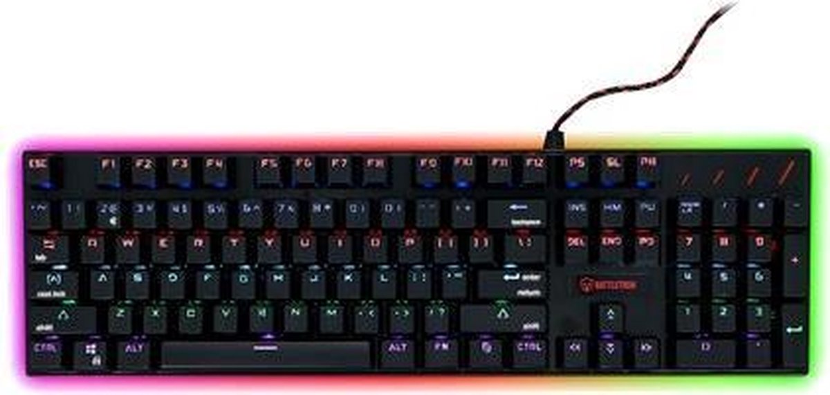 Toetsenbord Gaming Battletron Mechanisch Gaming Toetsenbord - Game keyboard  - Led RGB... | bol.com