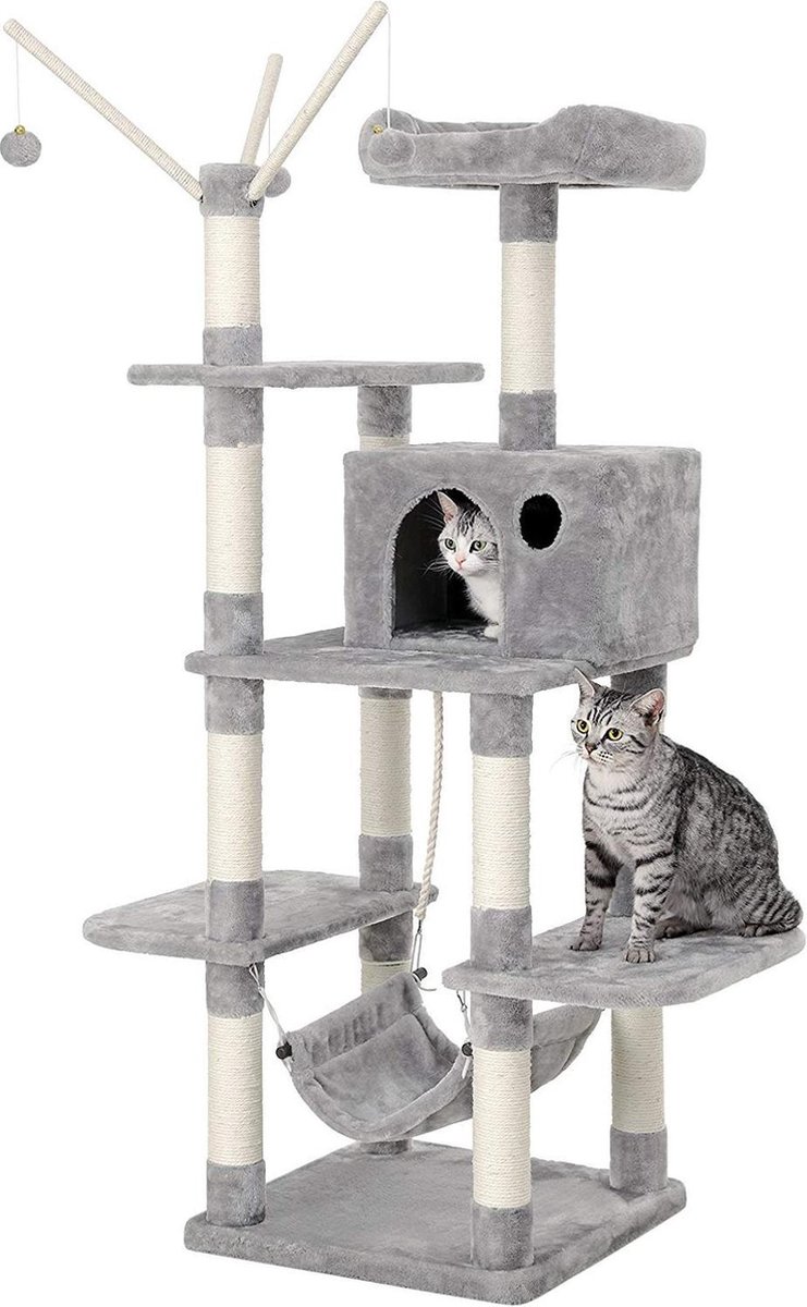Grote Katten Krabpaal - 154cm Hoog - Licht Grijs