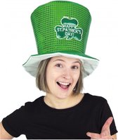 PARTYPRO - Groene Happy St. Patrick's Day hoge hoed voor volwassenen - Hoeden > Hoge hoeden