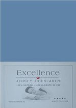 Excellence Jersey Hoeslaken - Eenpersoons - 90/100x210/220 cm - Blue