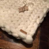 Wollen deken / woondeken / plaid XXL merino wol - lontwol 80 x 120 cm Dark Petrol HANDGEMAAKT