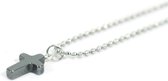 Kinderketting ballchain staal hematiet kruis - IbizaMen KIDS