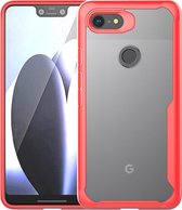 Google Pixel 3 XL Hoesje - Mobigear - Crystal Serie - Hard Kunststof Backcover - Transparant / Rood - Hoesje Geschikt Voor Google Pixel 3 XL