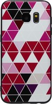 ADEL Siliconen Back Cover Softcase Hoesje Geschikt voor Samsung Galaxy S7 - Driehoeken Roze