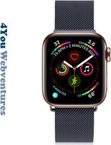 Donker Grijze Stalen Milanese Horloge Band voor Apple Watch 1/2/3/4/5 & Nike+, 38mm & 40mm "Vrouwenbreedte" Series Milanees Roestvrij staal - RVS - Donker Grijs - Grey - 4You Webve