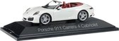 Herpa Porsche auto carrera 4 cabrio- wit metallic