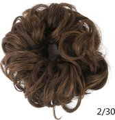 Messy hair bun scrunchie #2/30 Deep donker bruin mix met medium bruin