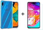 samsung a40 hoesje shock proof case - Samsung galaxy a40 hoesje transparant hoesjes cover hoes - 1x samsung a40 Screenprotector Screen Protector Glass