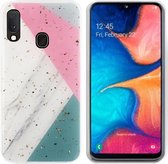 Backcover Marble Glitter voor Samsung A20E Grijs