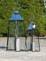 LUMIÈRES Lanternes pyramidales en acier set 2 pièces 46/67 cm