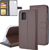 iPhone 11 Pasjeshouder Bookcase magneetsluiting - Bruin