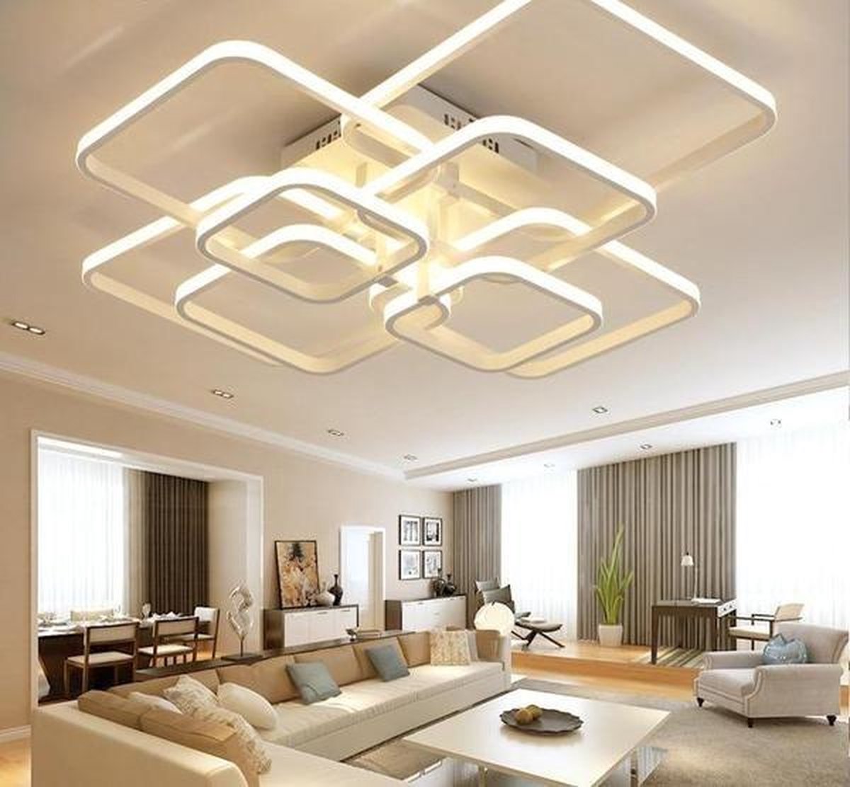 lelijk Cokes diep Moderne LED kroonluchter - Sfeermakende ring lamp - Luxe plafondlamp voor  in de kamer... | bol.com