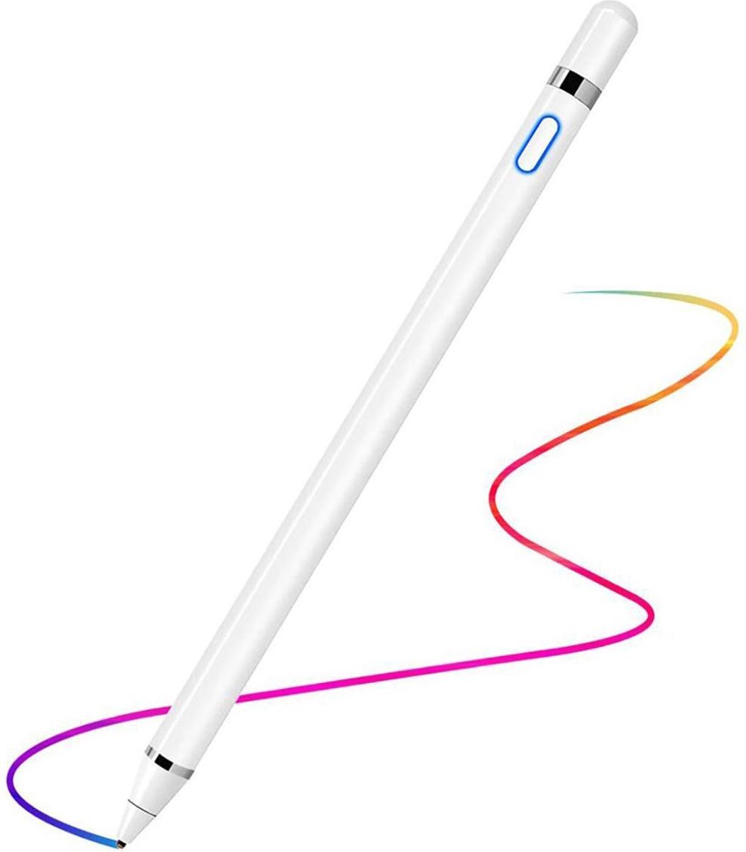 Active Stylus - Pen Touch - Pencil Voor Tablets En Telefoons - Wit - Merkloos