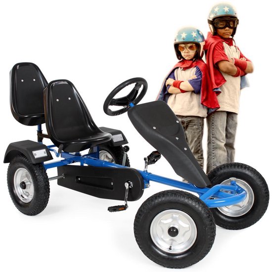 tectake - Go Kart Gokart Skelter Trapauto blauw 2 persoons 400770 | bol.com