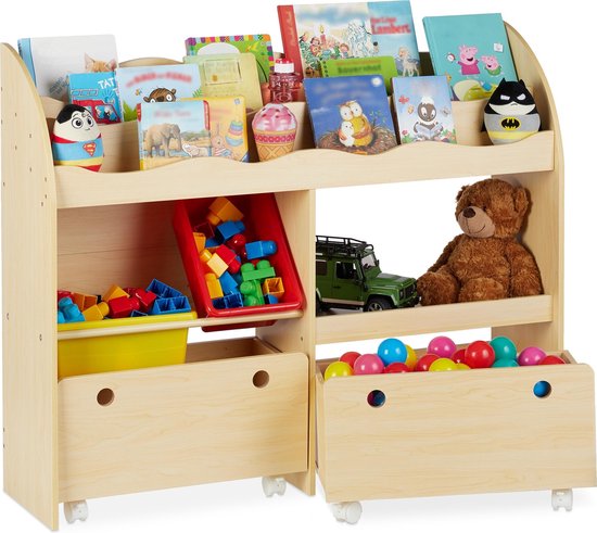 Relaxdays speelgoedkast - opbergkast speelgoed - boekenkast - kinderkast |