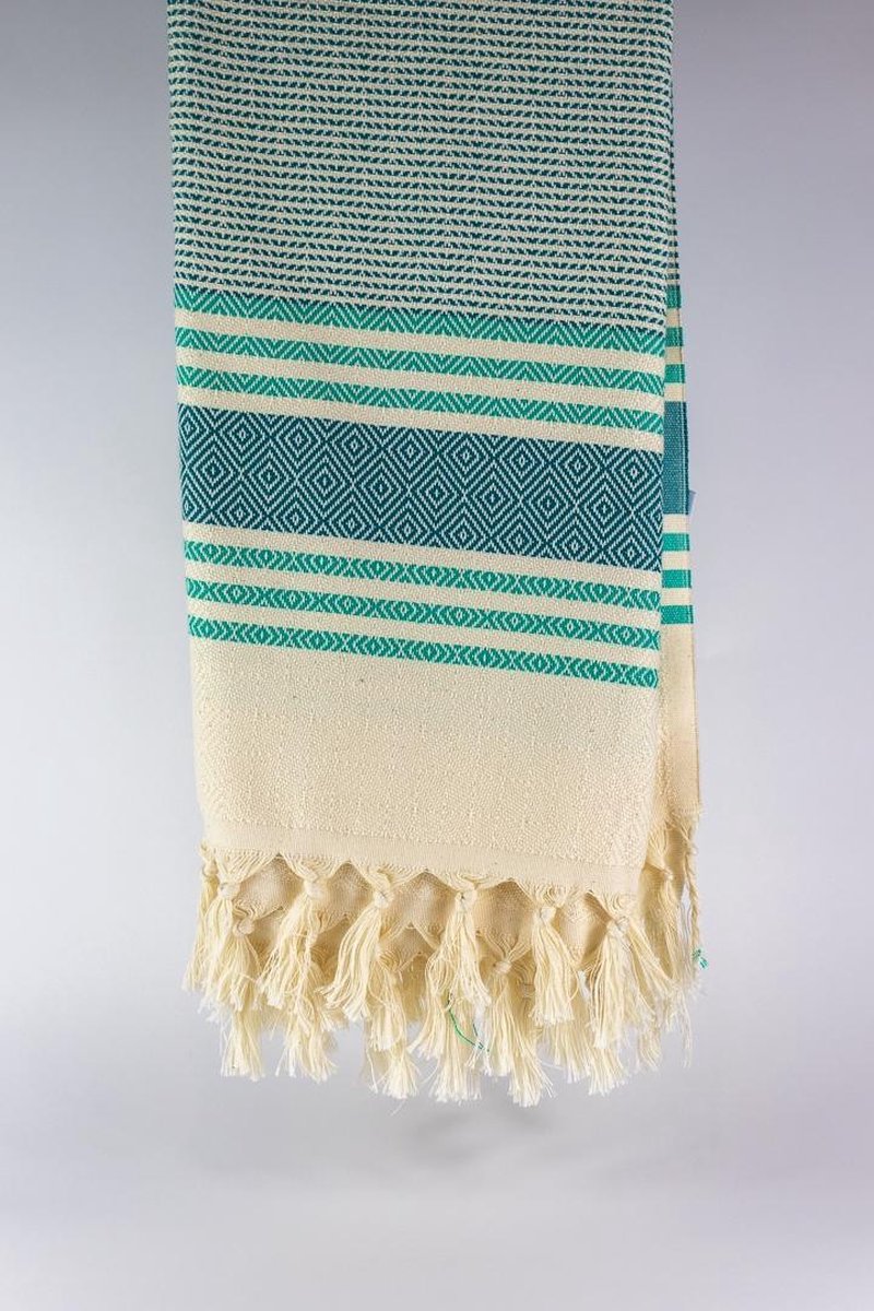 Milet – Turkse hamamdoek – 100x180 cm – katoen – licht & sneldrogend – groen