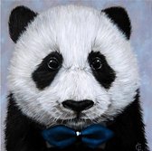 Diamond  Painting Panda with Bow Tie /strik 20x20 (volledige bedekking - vierkante steentjes)tjes
