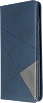 Geometric Book Case - Geschikt voor Samsung Galaxy A71 Hoesje - Blauw