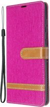 Samsung Galaxy A71 Hoesje - Denim Book Case - Roze