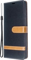Denim Book Case - Samsung Galaxy A71 Hoesje - Zwart