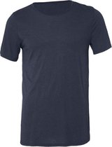Senvi Wide Raw Neck T-Shirt - Blauw Heather - Maat M