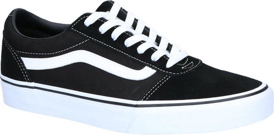 Vans Ward Suede Canvas Heren Sneakers - Black/Whit - Maat 47 Vans Ward Suede Canvas Heren Sneakers - Black/Whit - Maat 47