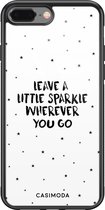 iPhone 8 Plus/7 Plus hoesje glass - Leave a little sparkle | Apple iPhone 8 Plus case | Hardcase backcover zwart