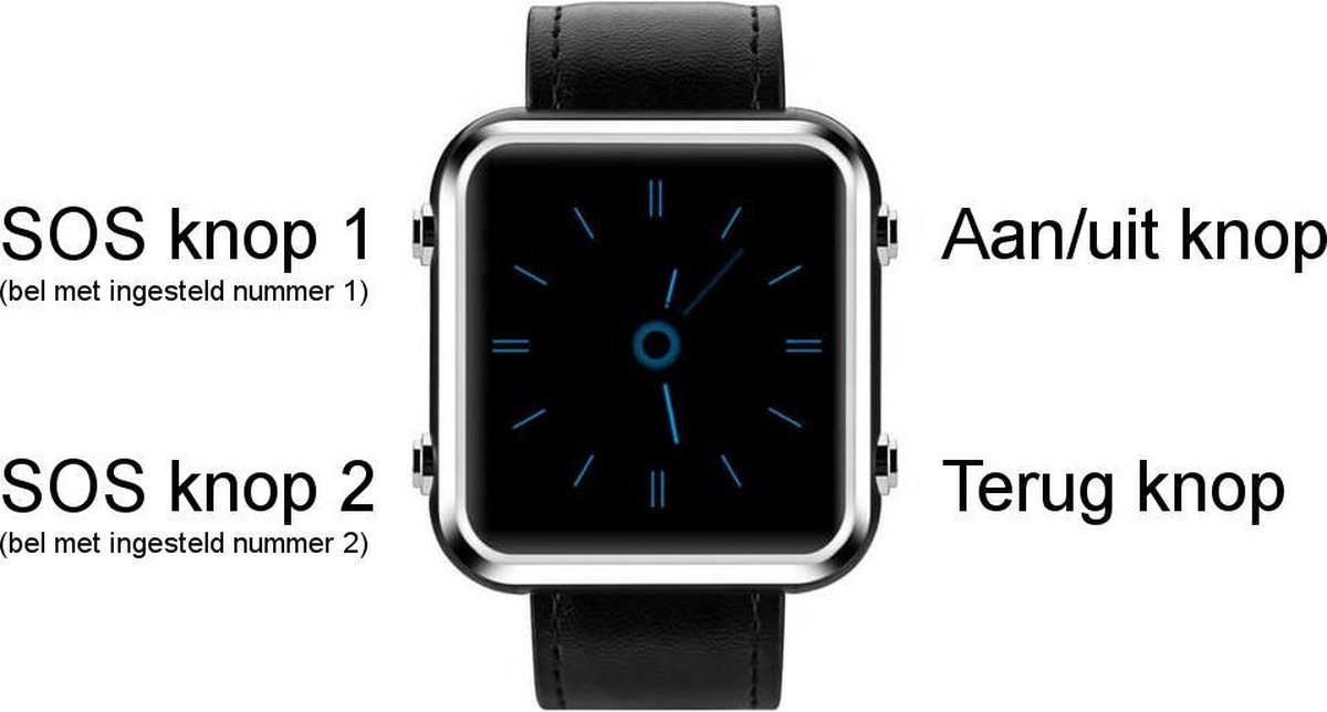 Smartwatch senioren, alarm horloge, personenalarmering met alarmknop, GPS  en | bol.com