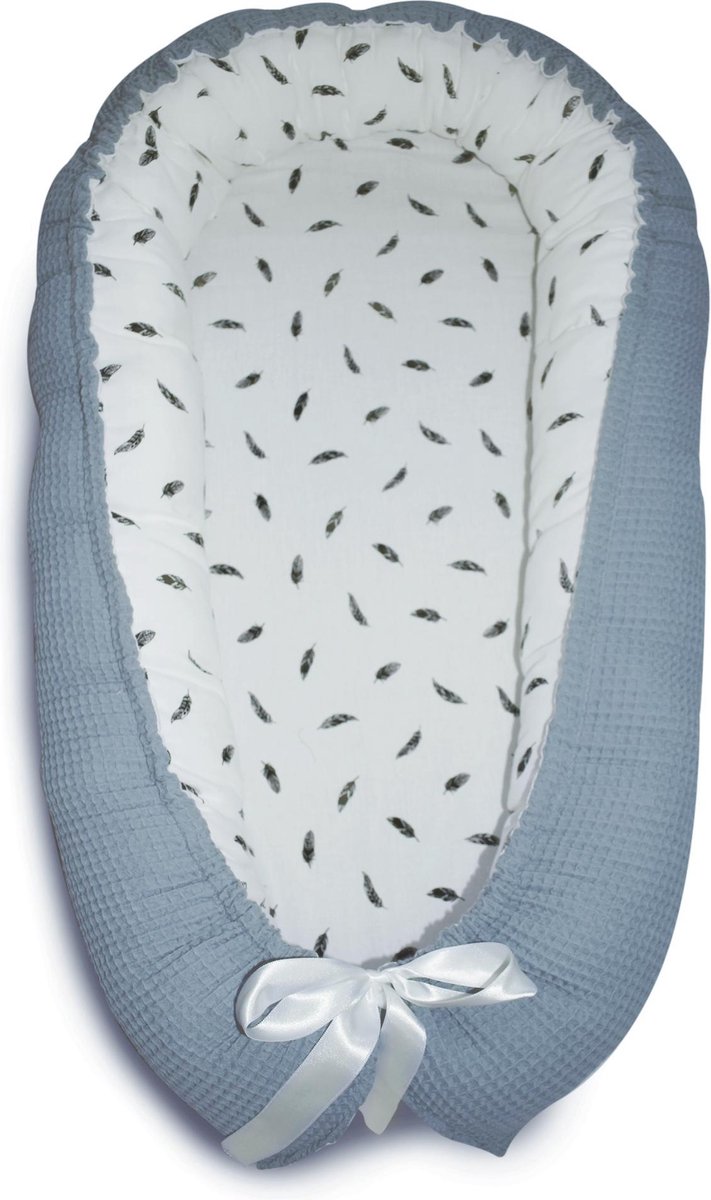 Babynest Oudblauw Veertjes