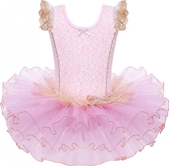 Zegenen Gymnastiek dilemma Goud Roze Balletpakje Ballerina Lovely 110-116+ Tutu - Ballet - prinsessen  tutu... | bol.com