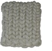 MELANGE ZILVER 100 x 100 cm - Wollen deken / babydekentje / kleed XXL merino wol HANDGEMAAKT