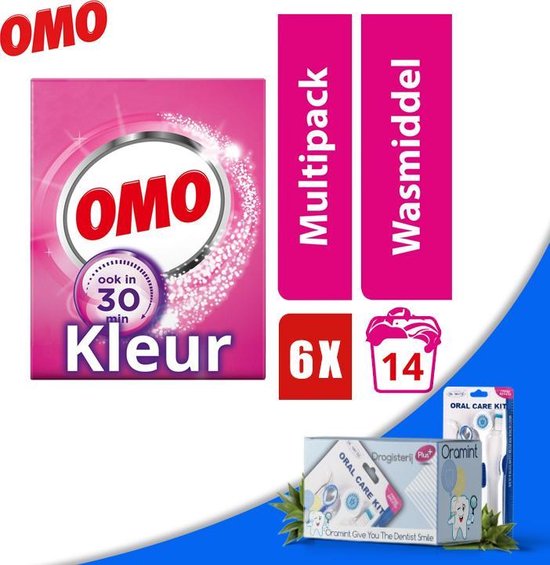 Omo Color Waspoeder - 84 wasbeurten + Oramint Oral care Kit Combo Deal