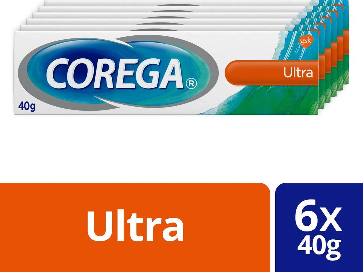 Allemaal heel bovenstaand Corega Ultra Kleefcrème voor de gebitsprothese 6x40 g | bol.com