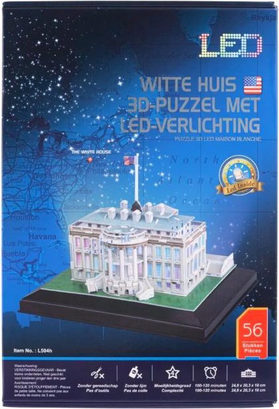 Witte Huis 3D-Puzzel met verlichting | bol.com