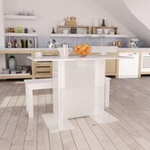 Eettafel Wit Hoogglans (Incl LW Klok) Rechthoekig - Dineertafel - Eet tafel - Eetkamertafel - Woonkamer tafel