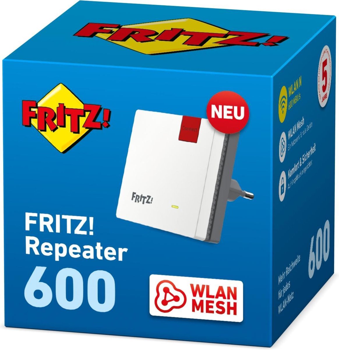 Afbeelding 3 van FRITZ!Repeater 600 - Wifi Repeater - WiFi punt - Single Band - 600 Mbps - Duits model