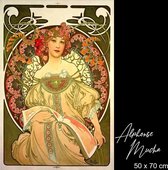 Canvas Schilderij * Alphonse Mucha Art Nouveau Jugendstil -1 * - Art Nouveau Jugendstil - Kleur - 50 x 70 cm
