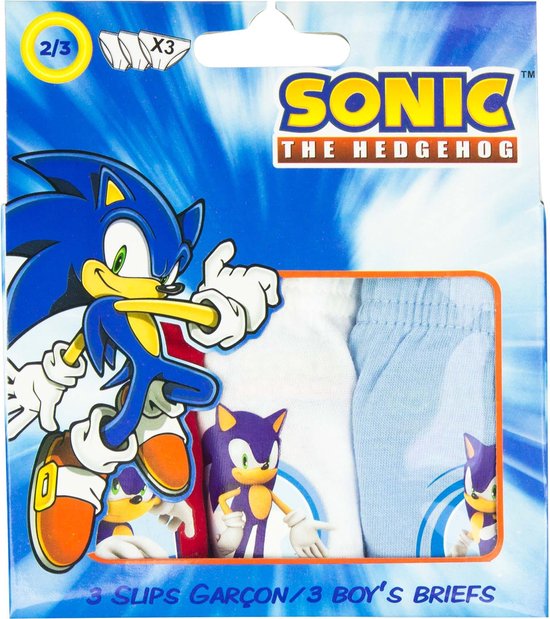 Sonic – 3 x onderbroek maat 104/110 - 4/5 jaar