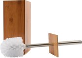 Toiletborstel hout - toiletborstels- WC Bamboe licht kleur-  Toiletborstelhouder met WC-Borstelhouder - Houten Borstelhouder